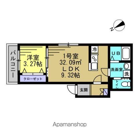 AJ新津田沼(1LDK/1階)の間取り写真