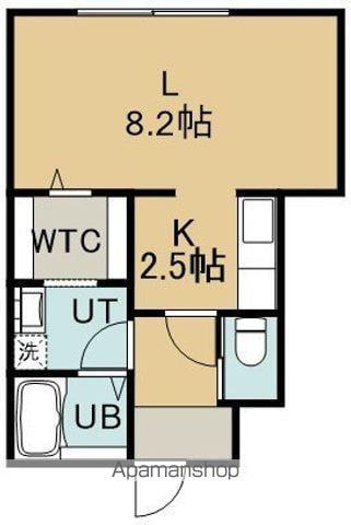 MIHARA FLATS(1K/1階)の間取り写真