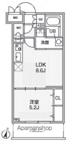 ALIVIS志村三丁目(1LDK/2階)の間取り写真