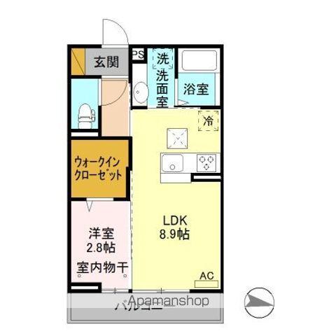 NEXUS D-ROOM石芝(1LDK/1階)の間取り写真