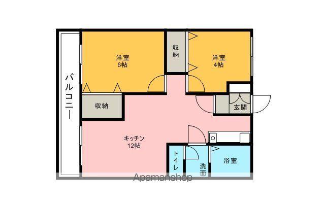 組坂ビルNO.8(2LDK/1階)の間取り写真