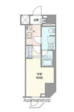 クレヴィスタ桜木町(1K/8階)の間取り写真