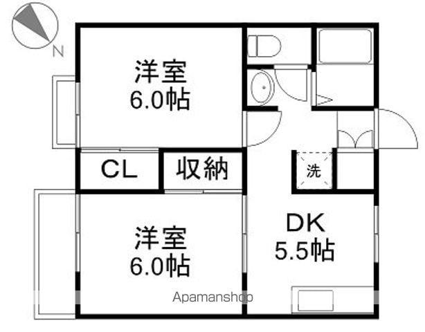 プレステージ八千代台PARTⅠ(2DK/1階)の間取り写真