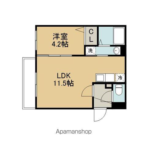 センチュリー北斗Ⅱ(1LDK/2階)の間取り写真