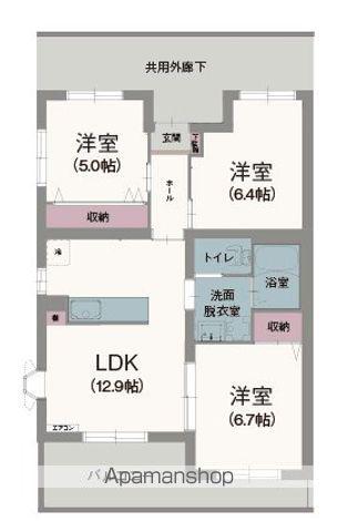 エクセルシオール(3LDK/1階)の間取り写真