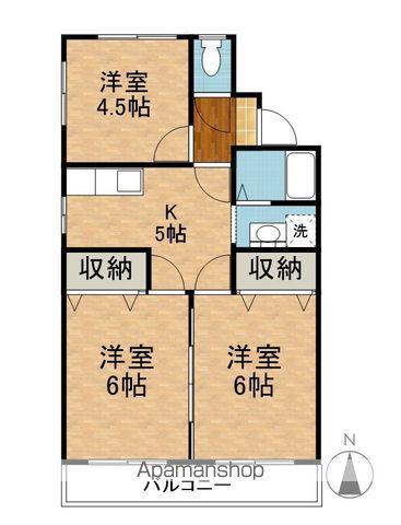 ヤングハイツ(3K/3階)の間取り写真