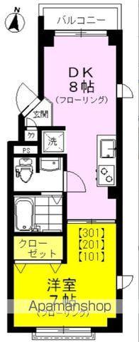 アメイジング・グレイス(1DK/3階)の間取り写真