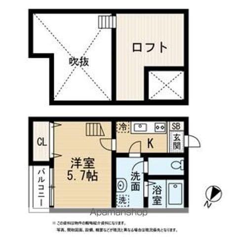 ラミアカーサ(1K/2階)の間取り写真