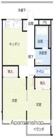 シャトレー新町(2DK/1階)の間取り写真