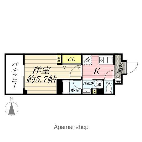 リヴシティ妙蓮寺(1K/1階)の間取り写真