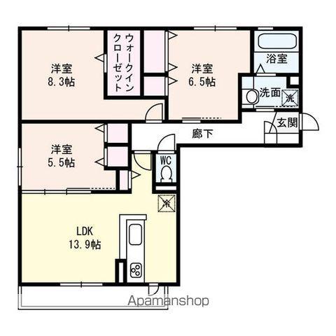 コルヌコピア(3LDK/1階)の間取り写真