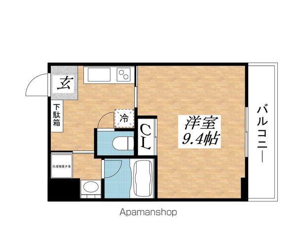 エルミナゲイト京町(1K/9階)の間取り写真