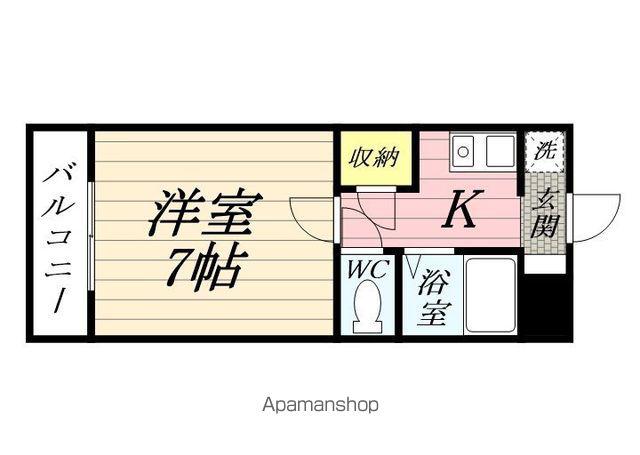 横浜元町ガーデン2(1K/2階)の間取り写真