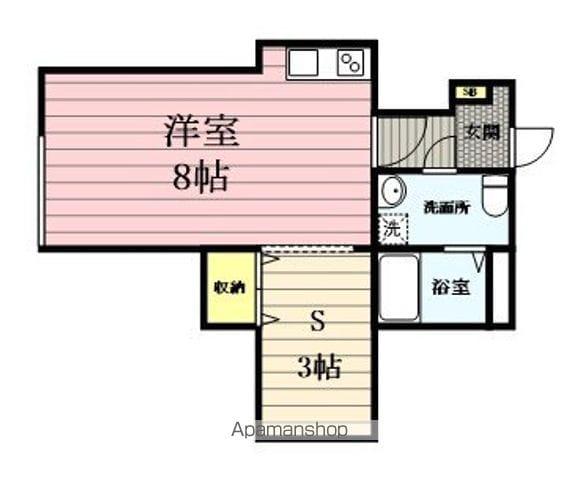 メリディアン国見アネックス(ワンルーム/1階)の間取り写真