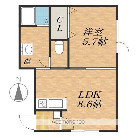 クレスト3(1LDK/2階)の間取り写真