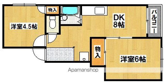 ハイツ富士(2DK/2階)の間取り写真