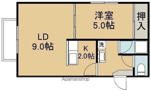 パークビラ(1LDK/2階)の間取り写真