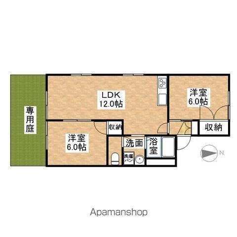 ピューラ13(2LDK/1階)の間取り写真