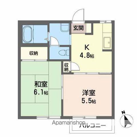 ビレッジアルファ(2K/2階)の間取り写真