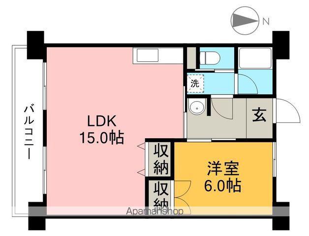 インペリアル西本2(1LDK/1階)の間取り写真