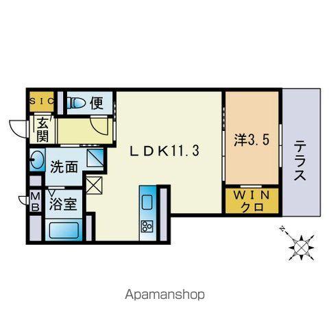 GD OHASHI APARTMENT(1LDK/1階)の間取り写真