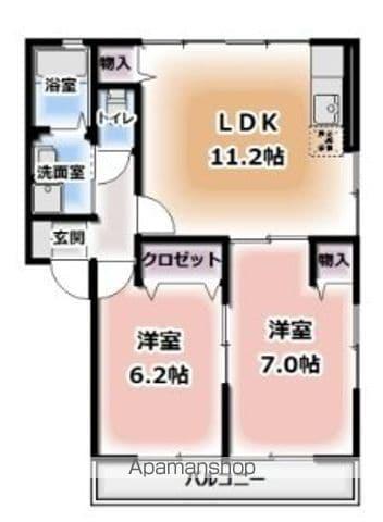 MICKEY(2LDK/2階)の間取り写真