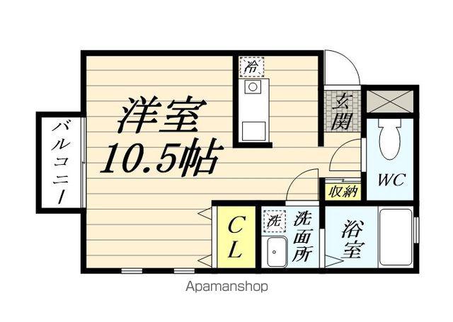 ガーデンハウス(ワンルーム/2階)の間取り写真
