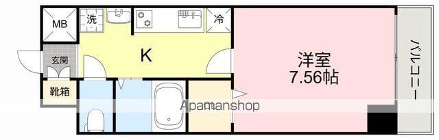 CIRCLE3長町(1K/4階)の間取り写真