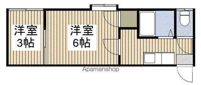 四ツ角ハイツ(2K/2階)の間取り写真