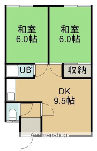 シャトーマルセイユ(2DK/1階)の間取り写真
