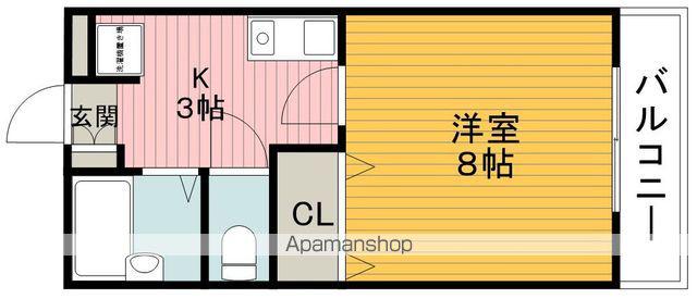 パルハウス(1K/2階)の間取り写真