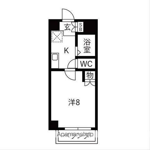 CROWN HILLS(1K/4階)の間取り写真