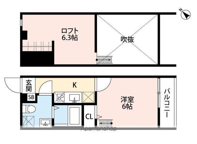 SIZZLE 01(1K/1階)の間取り写真
