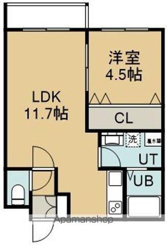 ユニBOX.4(1LDK/4階)の間取り写真