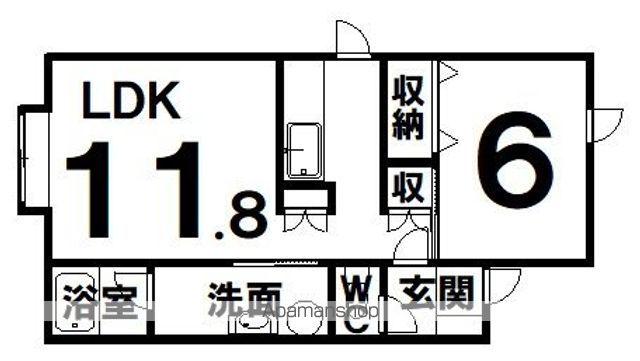 リバーサイドRH(1LDK/2階)の間取り写真