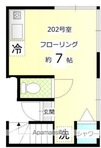 ハウスK(ワンルーム/2階)の間取り写真