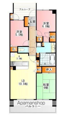 グランループ(3LDK/8階)の間取り写真