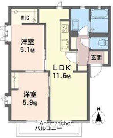 DEUX AILES(2LDK/1階)の間取り写真