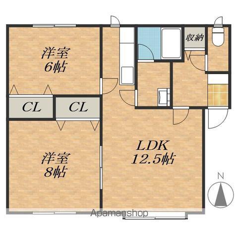アペックスⅠ(2LDK/1階)の間取り写真