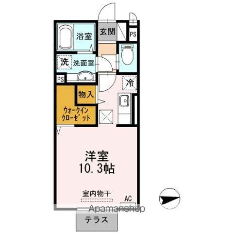 エガール(ワンルーム/1階)の間取り写真