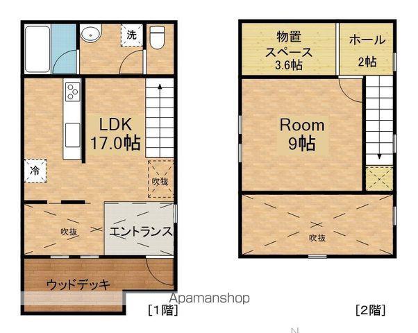中央本線 東小金井駅 徒歩14分 2階建 築1年(1SLDK)の間取り写真