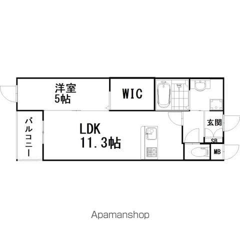 ロイズ・プレシア多々良東(1LDK/5階)の間取り写真