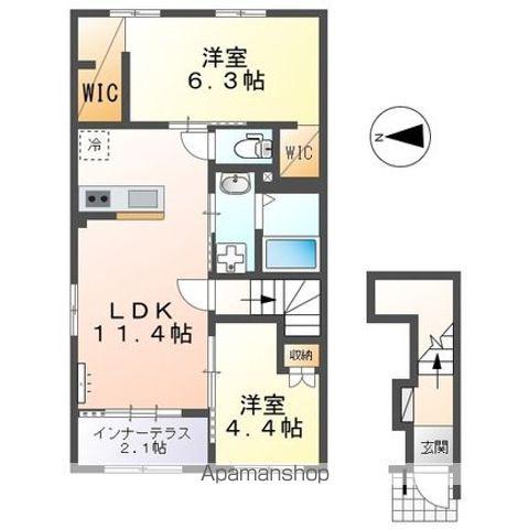 ユニバース(2LDK/2階)の間取り写真