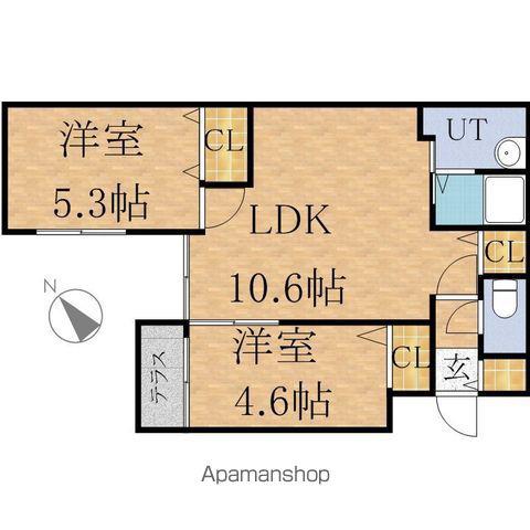 トロワエール南郷(2LDK/1階)の間取り写真