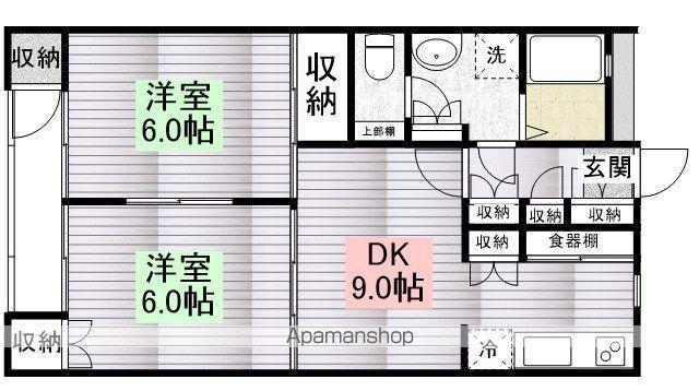 リヴェールK(2DK/2階)の間取り写真