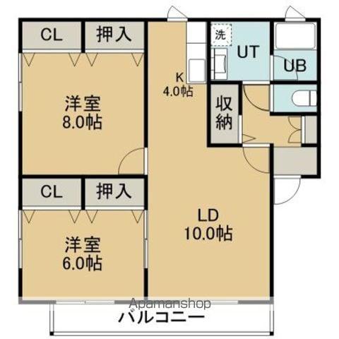 セ・シ・ボンU(2LDK/2階)の間取り写真