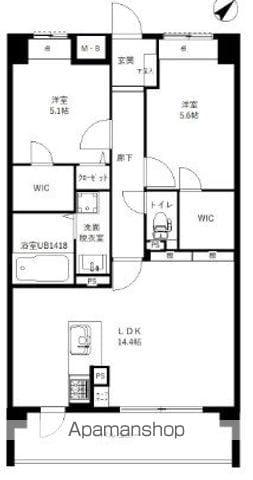 ソルカーサ(2LDK/4階)の間取り写真