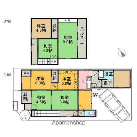 中央本線 土岐市駅 徒歩10分 2階建 築69年(7K)の間取り写真