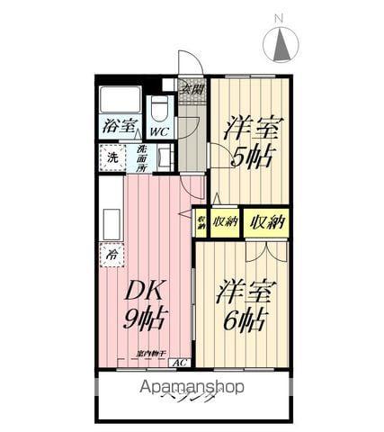 プレステージ新和 B(2DK/1階)の間取り写真