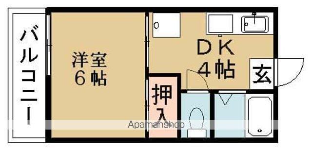 コーポ忠洋(1DK/1階)の間取り写真